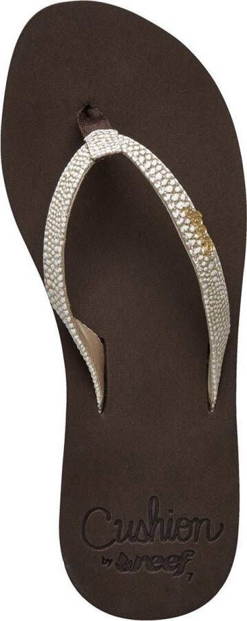 Reef Star Cushion Sassybrown White Dames Slippers Bruin Wit