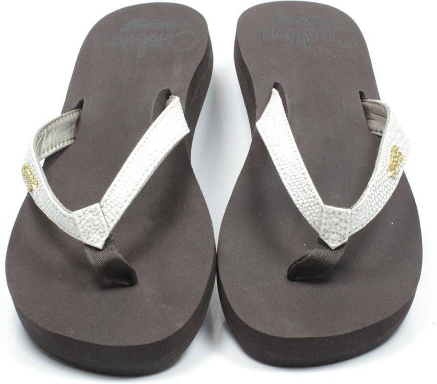 Reef Star Cushion Sassybrown White Dames Slippers Bruin Wit