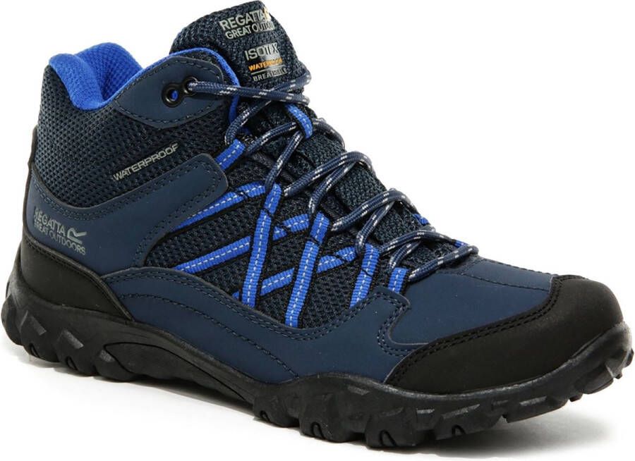 Regatta Edgepoint Junior Middelhoge Wandelschoenen Kinderen Unisex Waterdicht Ademend Blauw