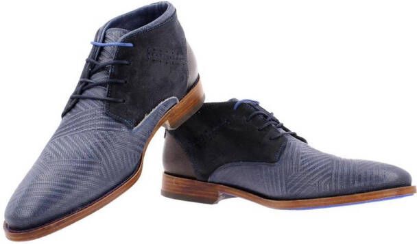 Rehab Footwear Salvador Zig Zag | Halfhoge donkerblauwe nette schoenen - Foto 12