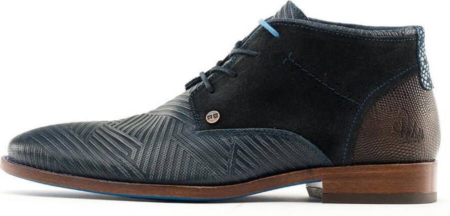 Rehab Footwear Salvador Zig Zag | Halfhoge donkerblauwe nette schoenen - Foto 4