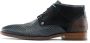 Rehab Footwear Salvador Zig Zag | Halfhoge donkerblauwe nette schoenen - Thumbnail 4