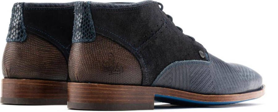 Rehab Footwear Salvador Zig Zag | Halfhoge donkerblauwe nette schoenen - Foto 6