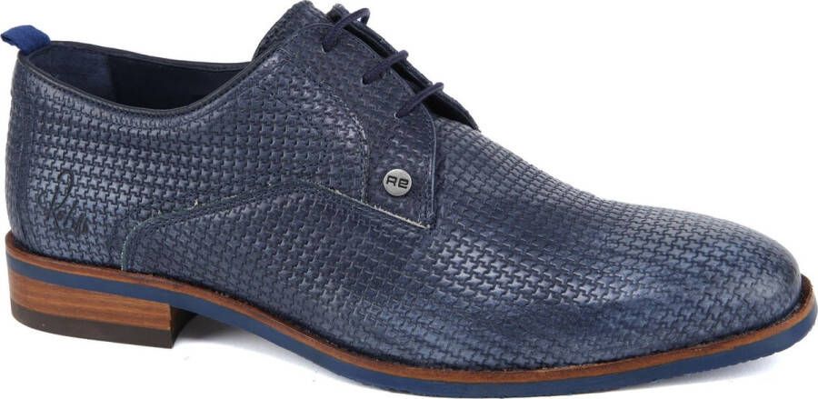 Rehab Schoen Falco Tile Blauw Leer Heren Veterschoenen