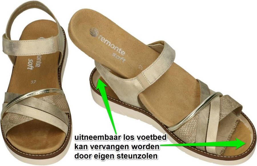 Remonte D2058 90 Dames Sandalen Goud