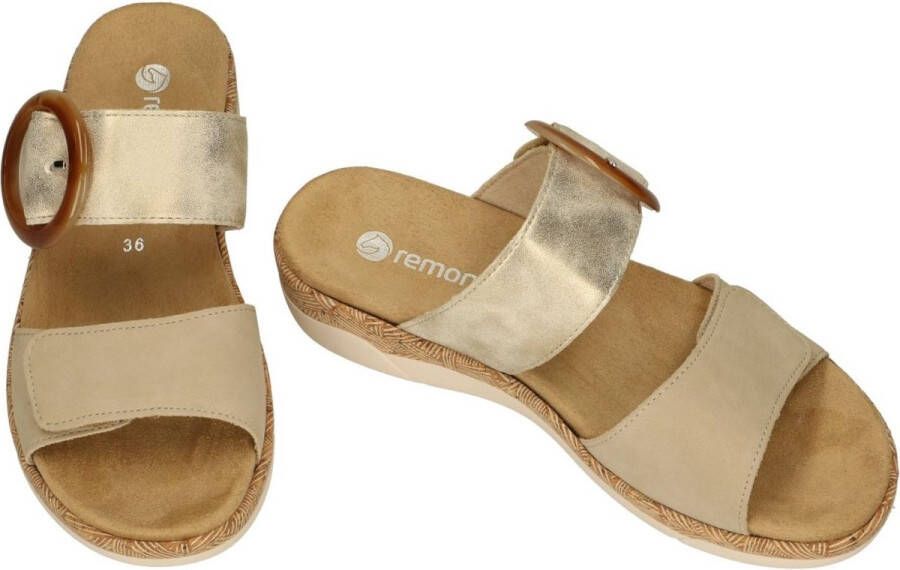 Remonte -Dames beige slippers & muiltjes