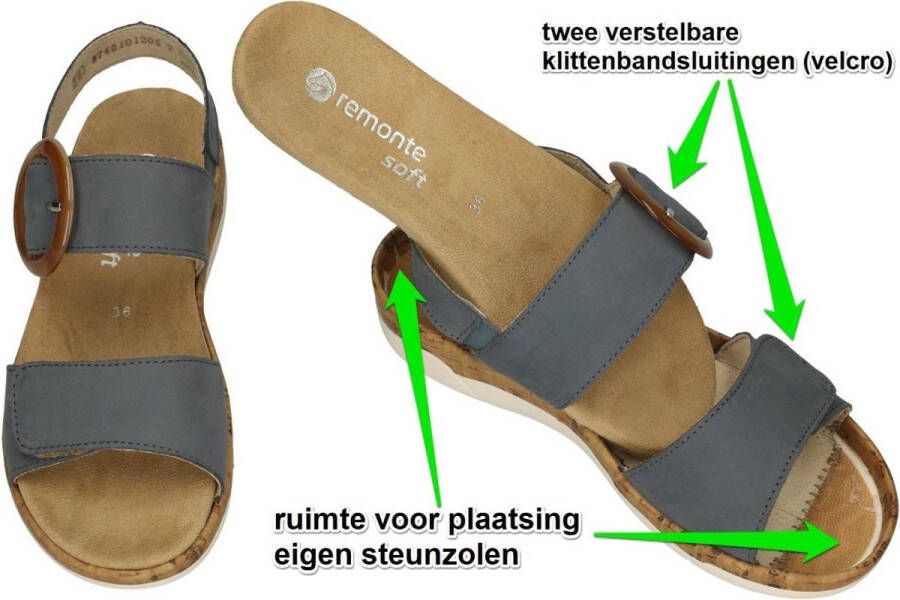 Remonte Sandalen sleehak sandaal zomerschoen met uitneembaar voetbed - Foto 5