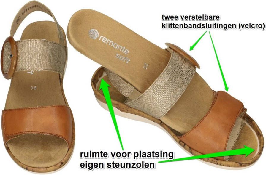 Remonte -Dames cogna caramel sandalen