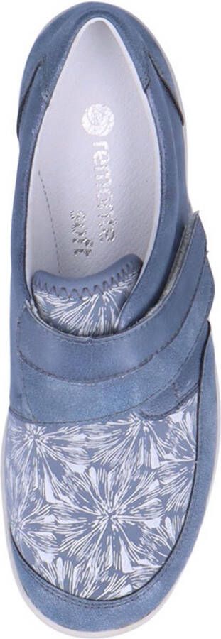 Remonte Dames Klittenbandschoen R7600-12 Jeansblauw Print Wijdte H