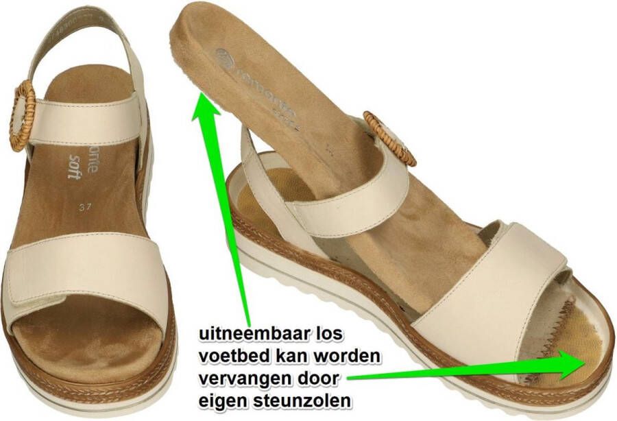 Remonte -Dames off-white-crÈme-ivoorkleur sandalen - Foto 9