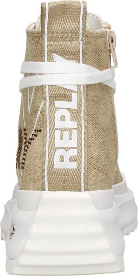 Replay Aqua Print 2 Sneakers Hoog beige