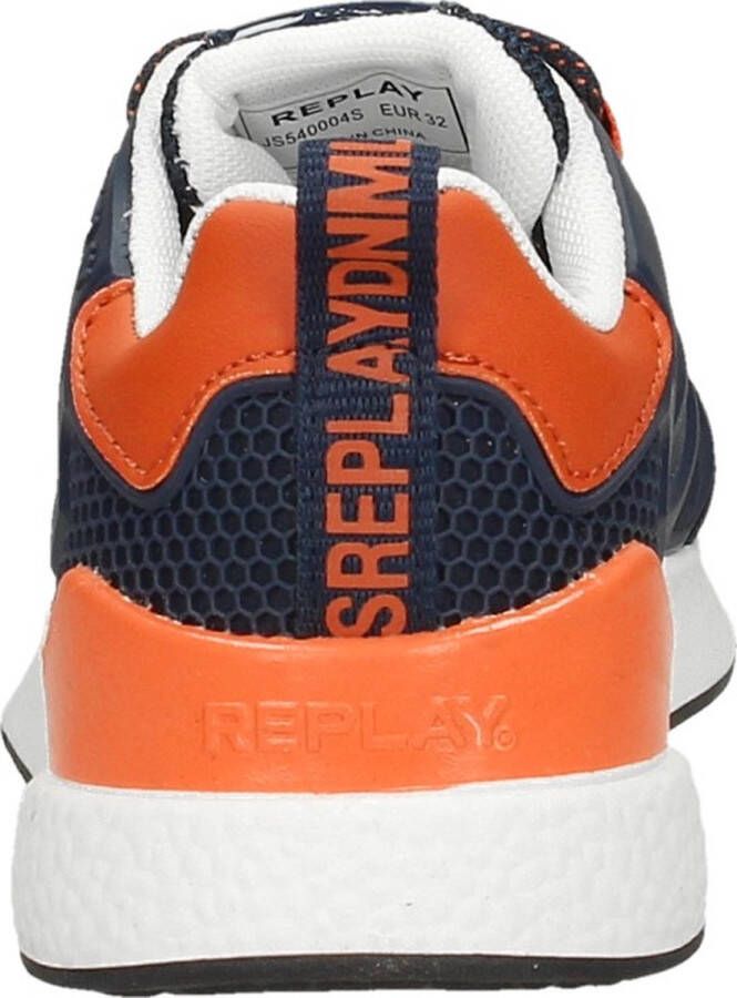 Replay Maze JR-1 sneakers donkerblauw oranje Jongens Textiel 28 - Foto 14