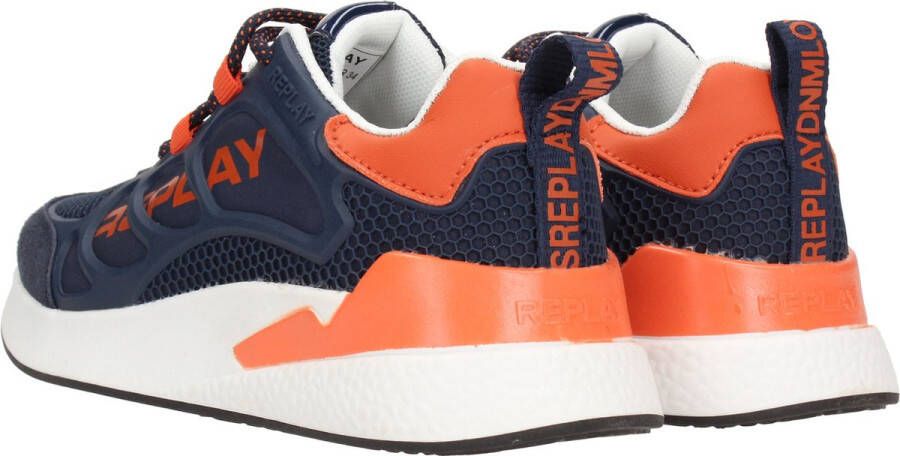 Replay Maze JR-1 sneakers donkerblauw oranje Jongens Textiel 28 - Foto 15