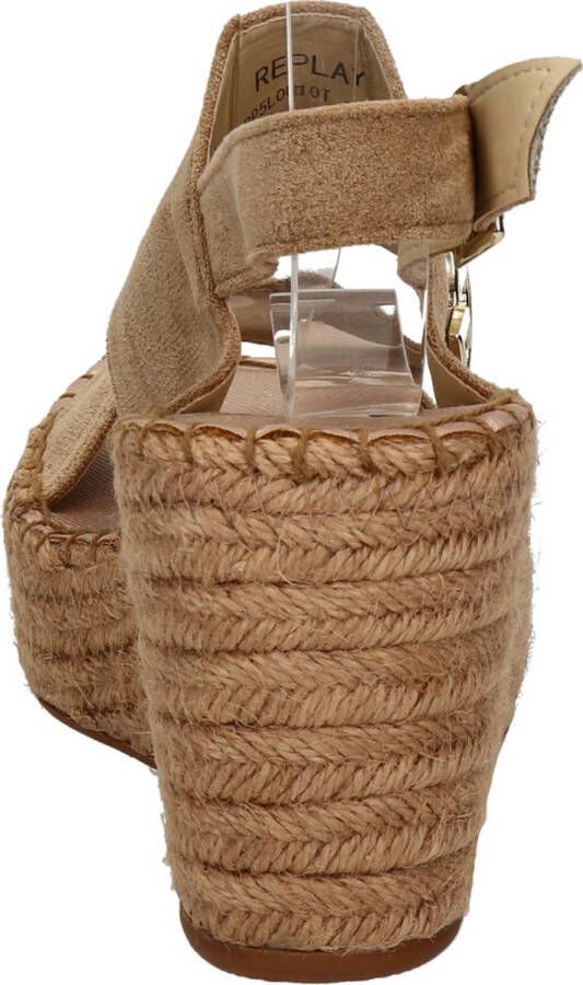 Replay Susan Micro Met Sandalen Touwzool beige