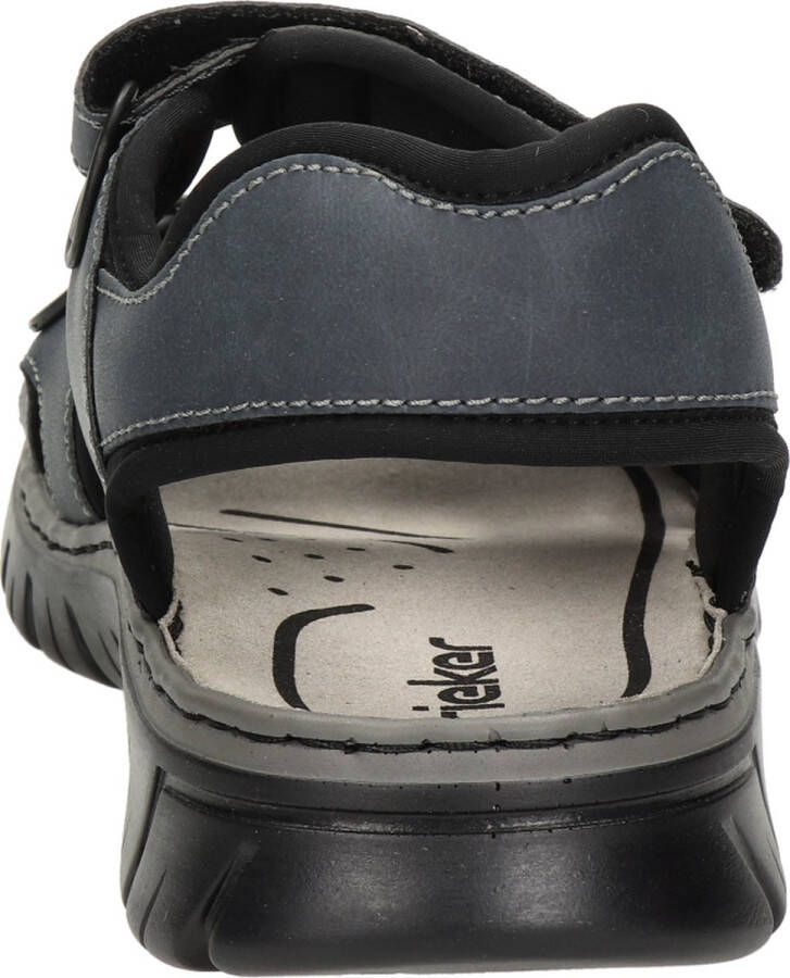 Rieker Zwarte synthetische sliders met comfortabel voetbed en klittenbandsluiting Black Heren - Foto 9