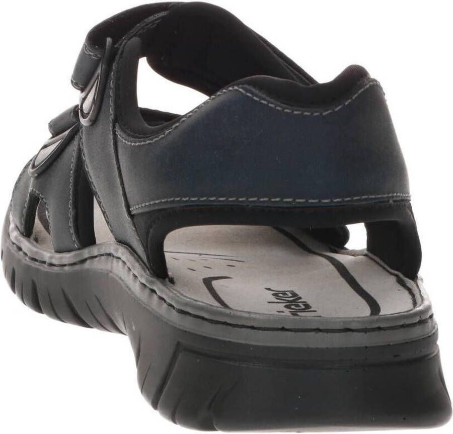 Rieker Zwarte synthetische sliders met comfortabel voetbed en klittenbandsluiting Black Heren - Foto 3