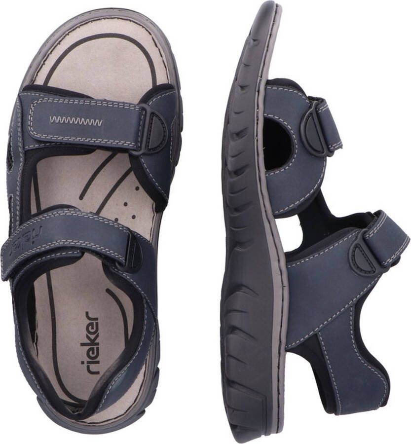 Rieker Zwarte synthetische sliders met comfortabel voetbed en klittenbandsluiting Black Heren - Foto 4