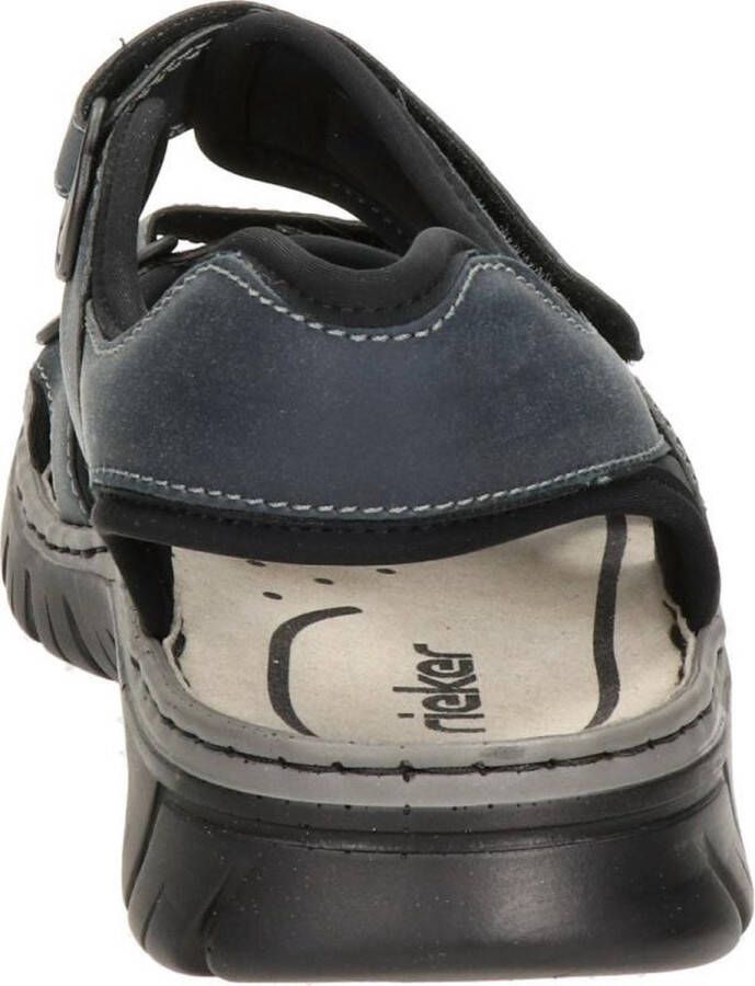 Rieker Zwarte synthetische sliders met comfortabel voetbed en klittenbandsluiting Black Heren - Foto 11