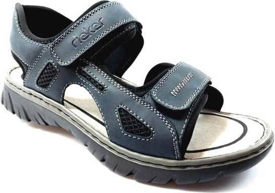 Rieker Zwarte synthetische sliders met comfortabel voetbed en klittenbandsluiting Black Heren - Foto 12