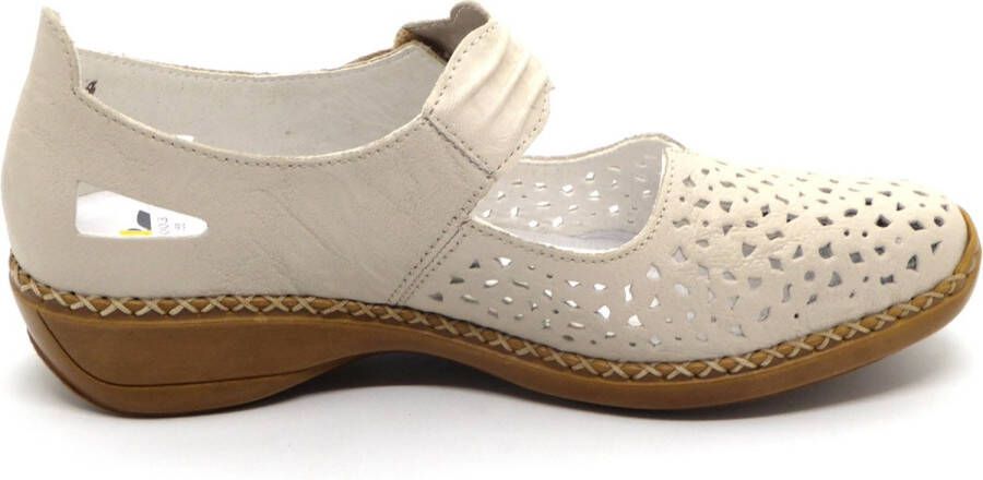 Rieker -Dames off-white-crÈme-ivoorkleur ballerina's & mocassins - Foto 6
