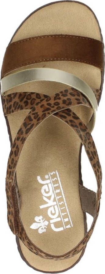 Rieker Comfortabel Sandalen Plat cognac