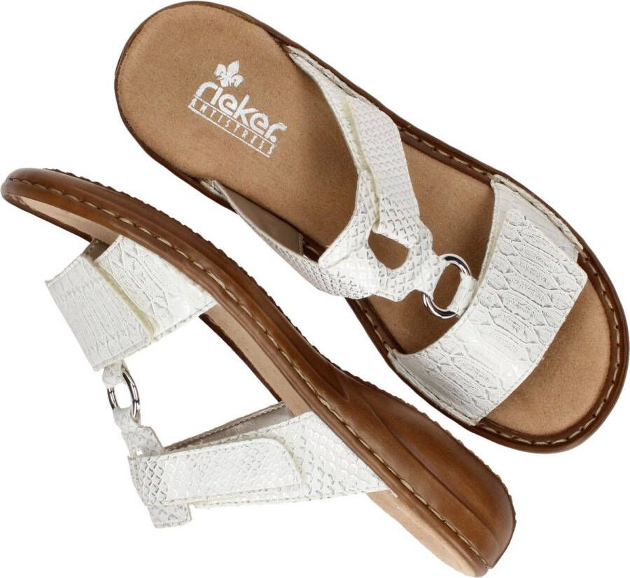 Rieker -Dames off-white ecru parel slippers & muiltjes - Foto 14