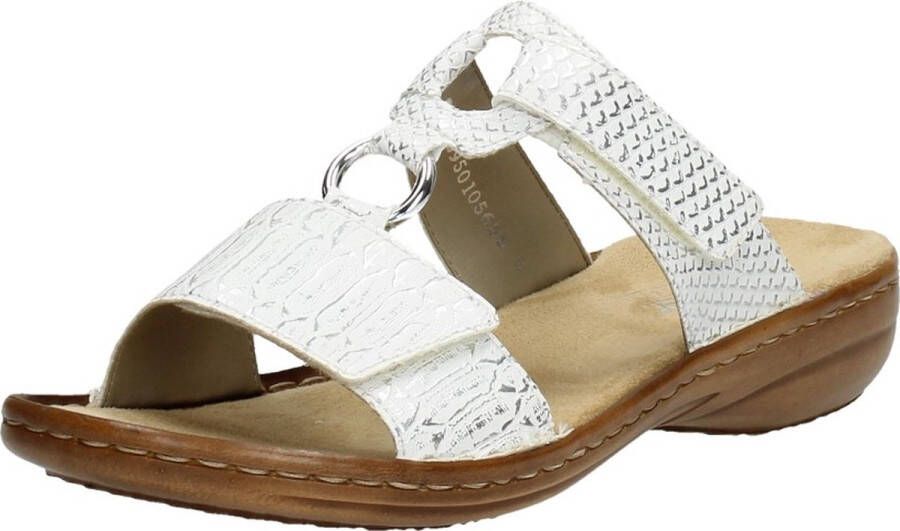 Rieker -Dames off-white ecru parel slippers & muiltjes