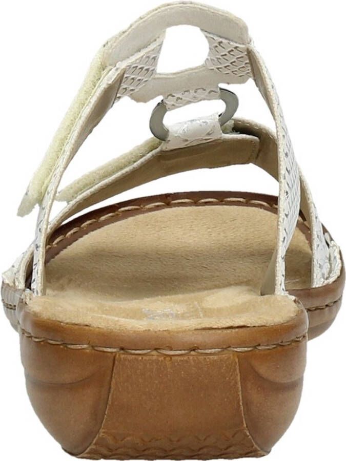 Rieker -Dames off-white ecru parel slippers & muiltjes