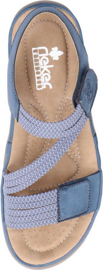 Rieker Blauwe Comfort Sandaal met Klittenbandsluiting Blue Dames - Foto 10