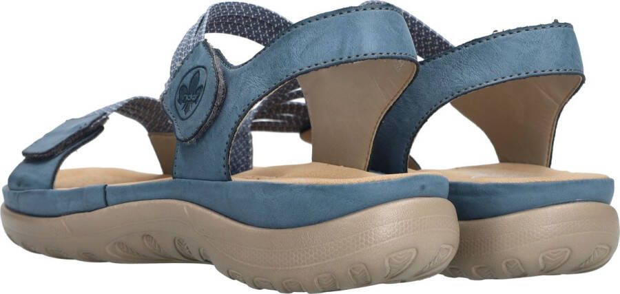 Rieker Blauwe Comfort Sandaal met Klittenbandsluiting Blue Dames - Foto 15