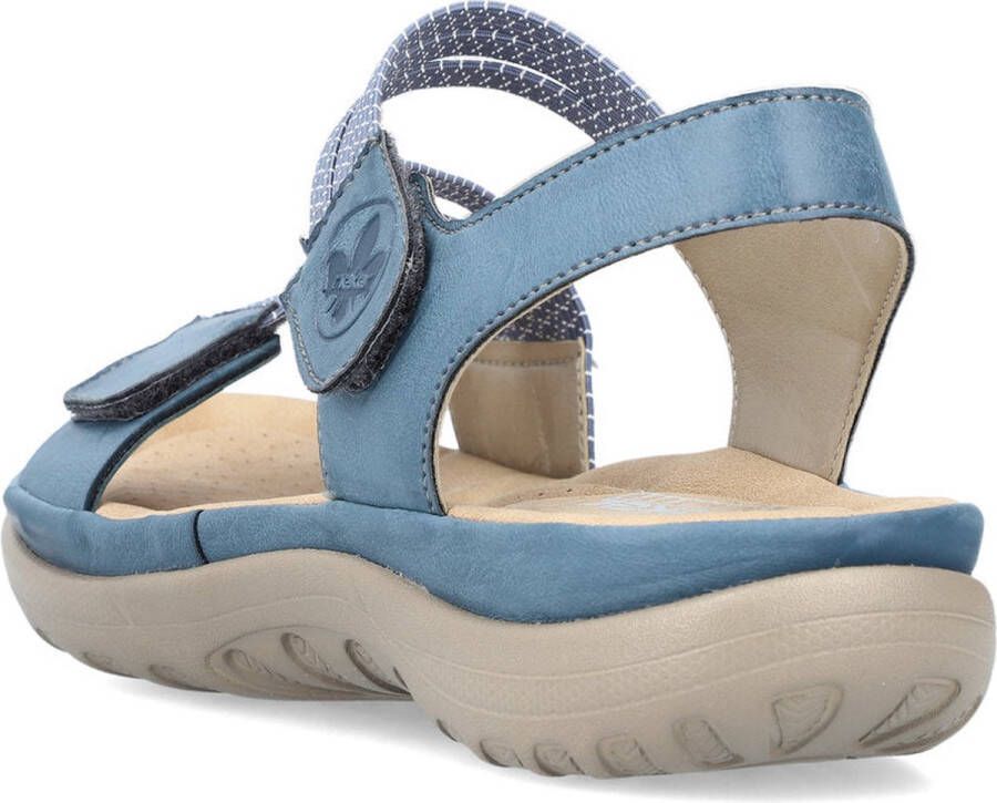 Rieker Blauwe Comfort Sandaal met Klittenbandsluiting Blue Dames - Foto 5