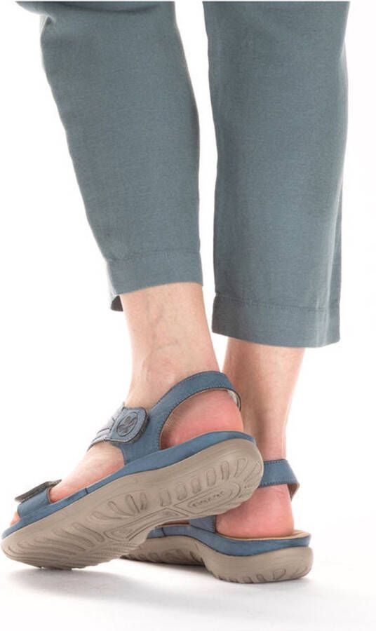 Rieker Blauwe Comfort Sandaal met Klittenbandsluiting Blue Dames - Foto 6