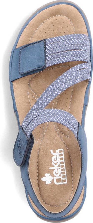 Rieker Blauwe Comfort Sandaal met Klittenbandsluiting Blue Dames - Foto 9