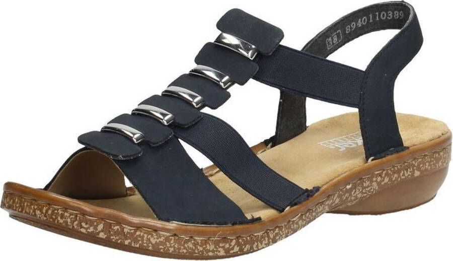 Rieker Dames sandalen Plat blauw