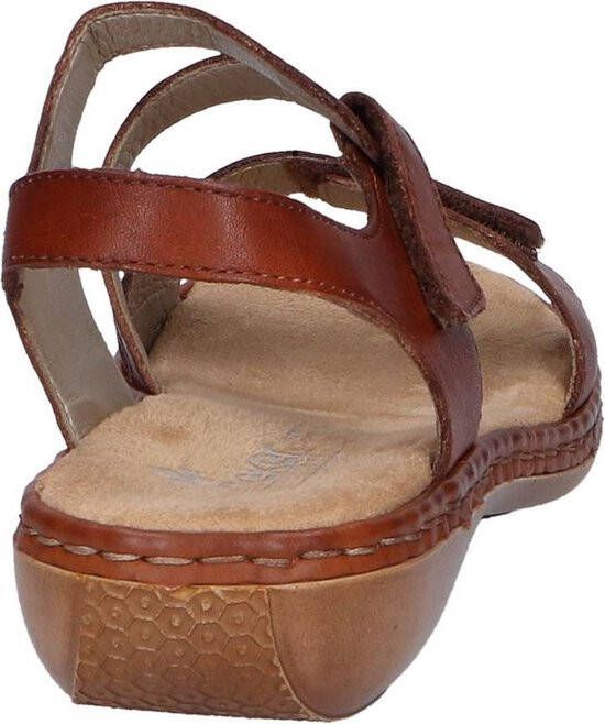 Rieker Dames sandalen Plat cognac