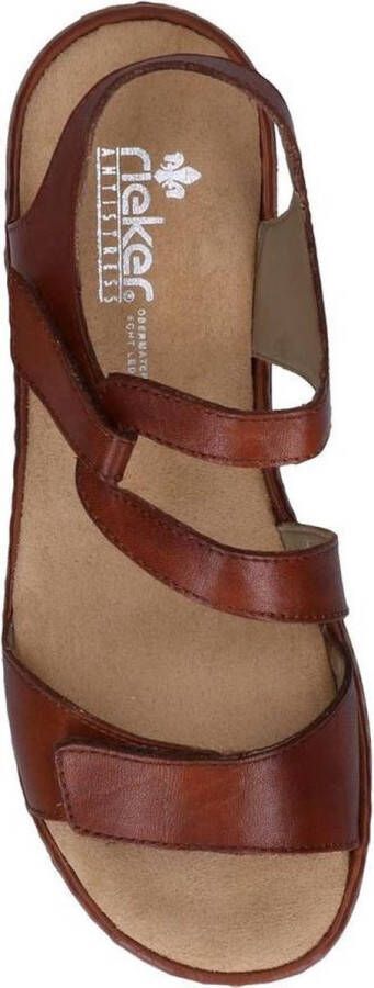 Rieker Dames sandalen Plat cognac