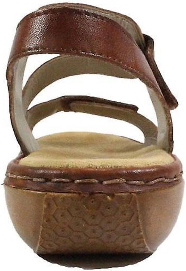 Rieker Dames sandalen Plat cognac