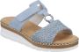 Rieker -Dames blauw licht slippers & muiltjes - Thumbnail 3
