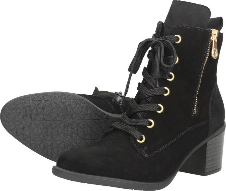 Rieker Trendy dames veterlaarsjes met gouden details Black Dames - Foto 11