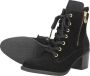 Rieker Trendy dames veterlaarsjes met gouden details Black Dames - Thumbnail 11