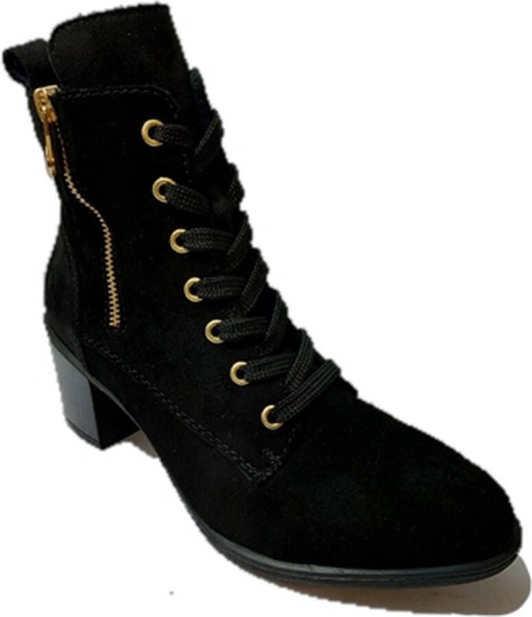 Rieker Trendy dames veterlaarsjes met gouden details Black Dames - Foto 13
