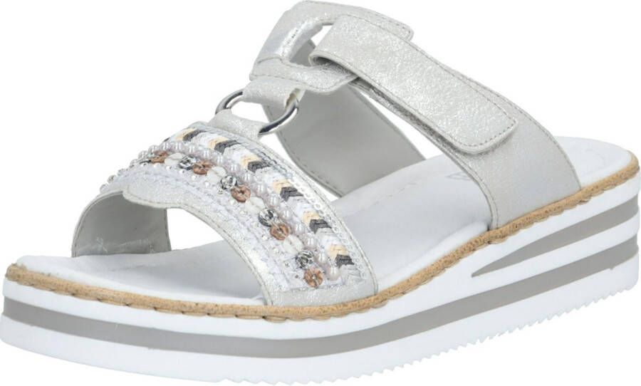 Rieker -Dames zilver slippers & muiltjes