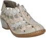 Rieker Lage Hak Glitter Open Teen Schoenen Beige Dames - Thumbnail 3