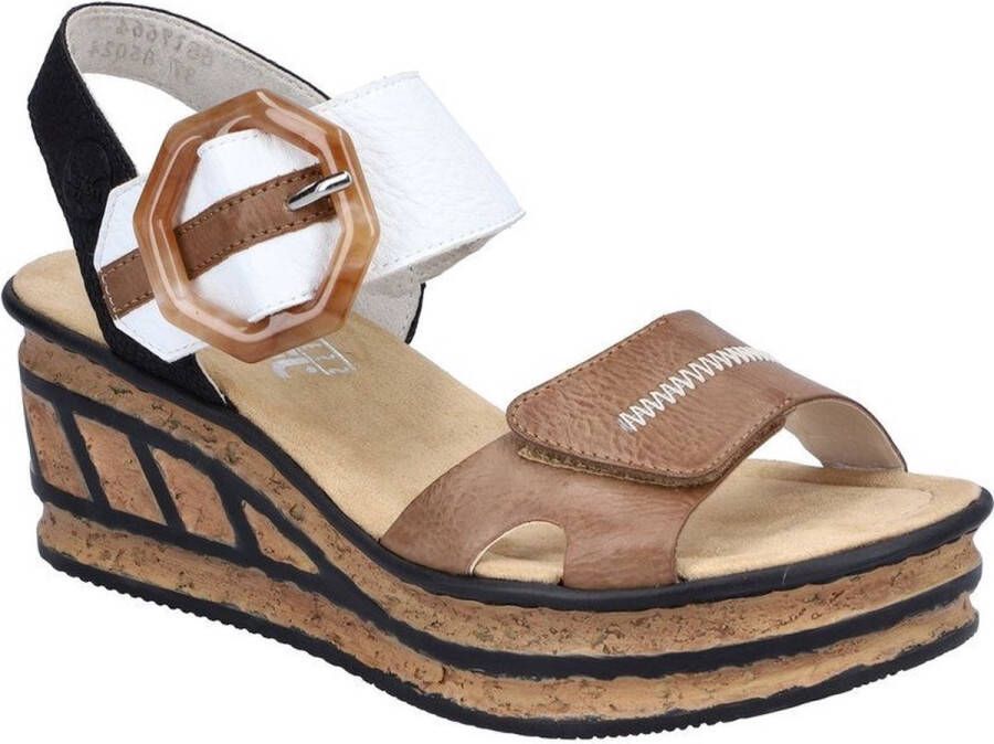 Rieker Sandaaltjes zomerschoen sandaal sleehak in modieuze look - Foto 5