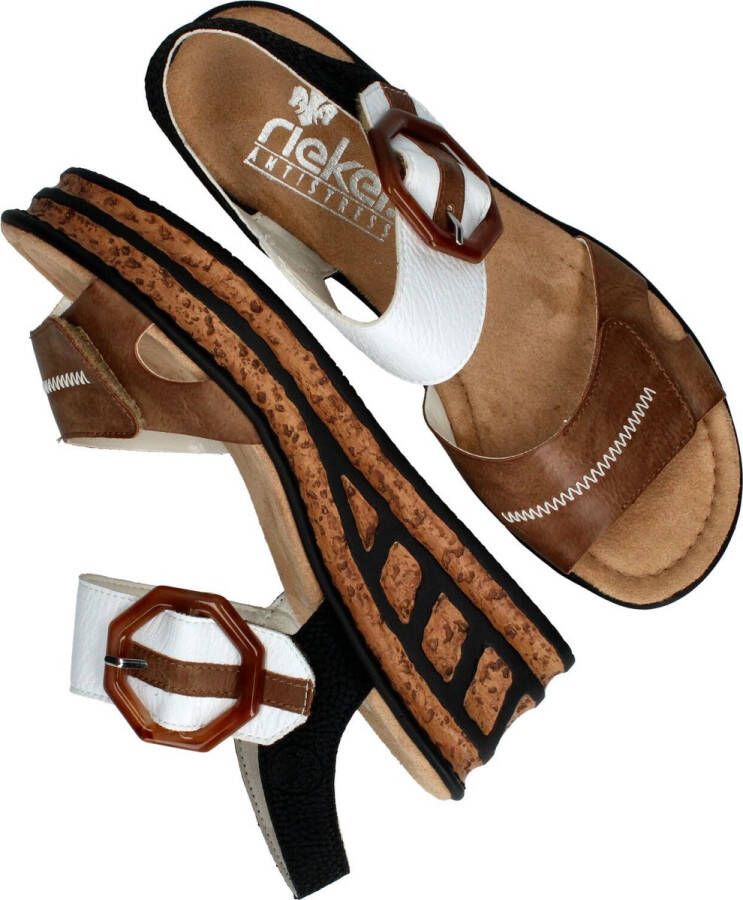 Rieker Sandaaltjes zomerschoen sandaal sleehak in modieuze look - Foto 3