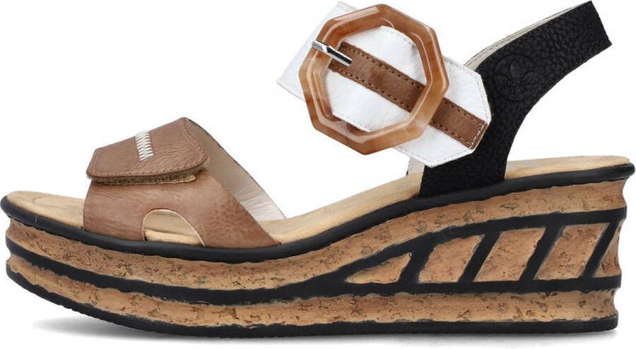 Rieker Sandaaltjes zomerschoen sandaal sleehak in modieuze look - Foto 13