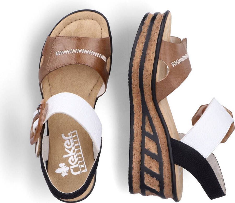 Rieker Sandaaltjes zomerschoen sandaal sleehak in modieuze look - Foto 2