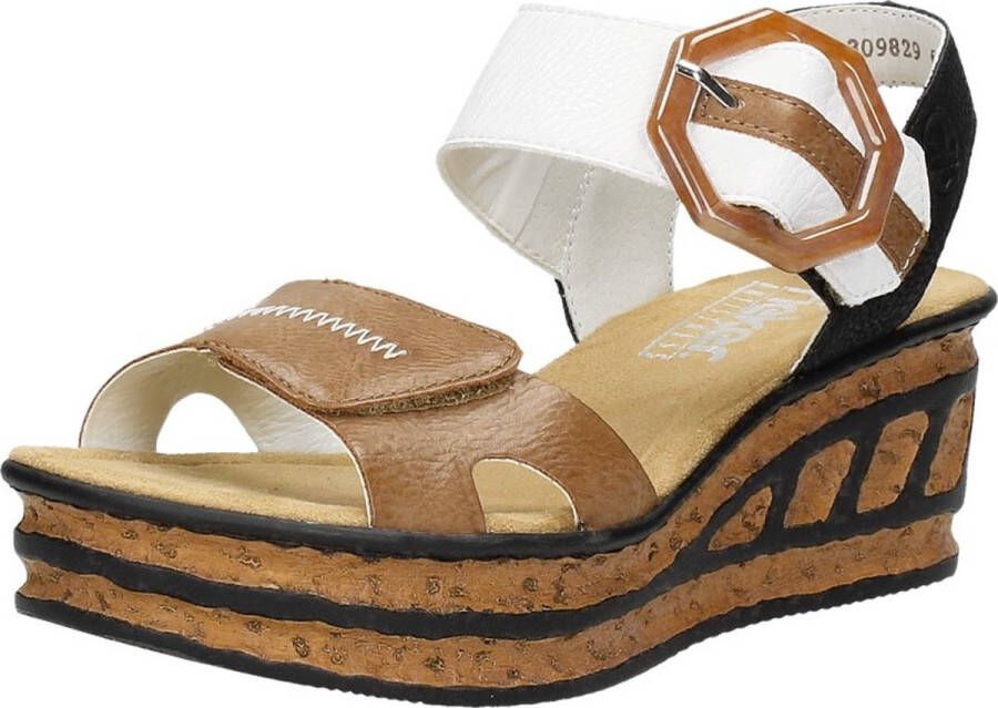 Rieker Sandaaltjes zomerschoen sandaal sleehak in modieuze look - Foto 6