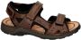 Rieker Bruine leren platte sandalen Bruin Heren - Thumbnail 4