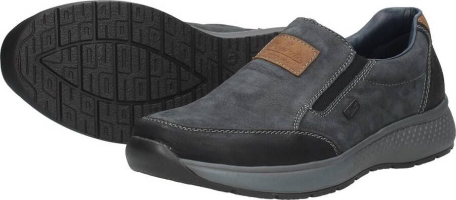 Rieker Instappers blauw Nubuck Heren